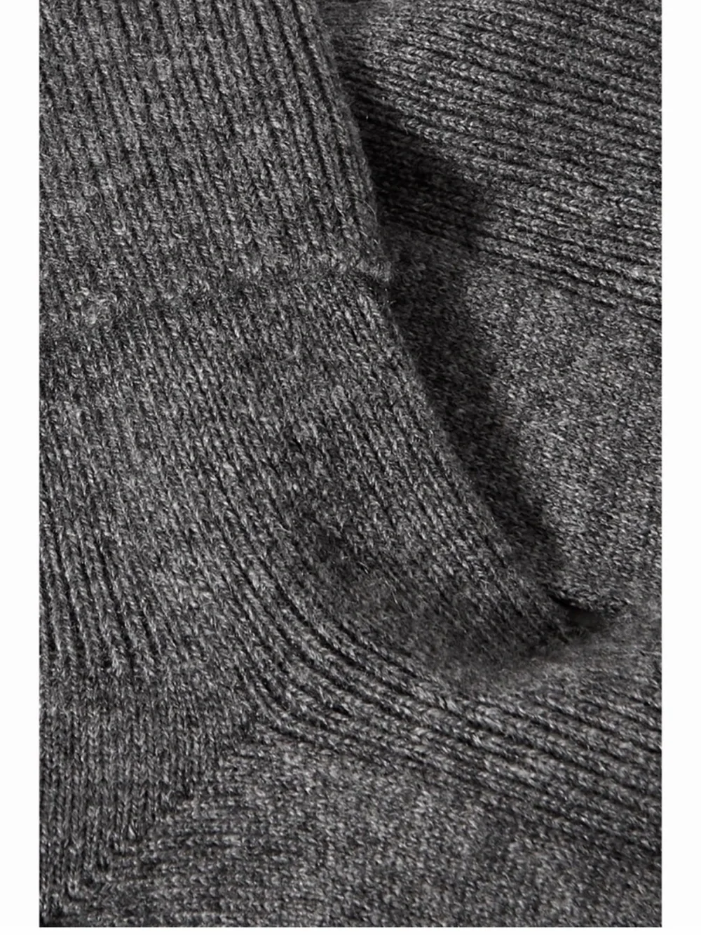 NWT 4  Johnstons of Elgin Ribbed Cashmere-Blend Socks in Charcoal Gray - Picture 3 of 7
